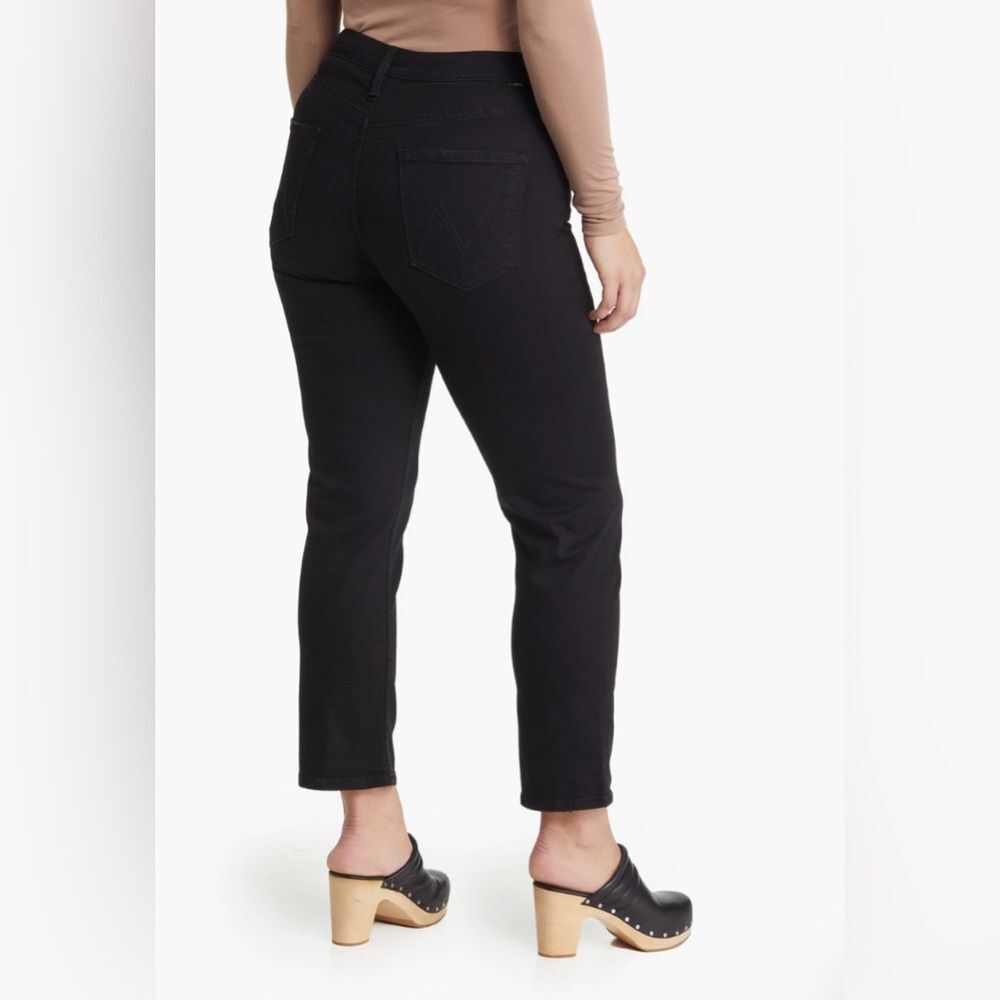 mother 30 high waisted rider ankle not guilty black jeans
